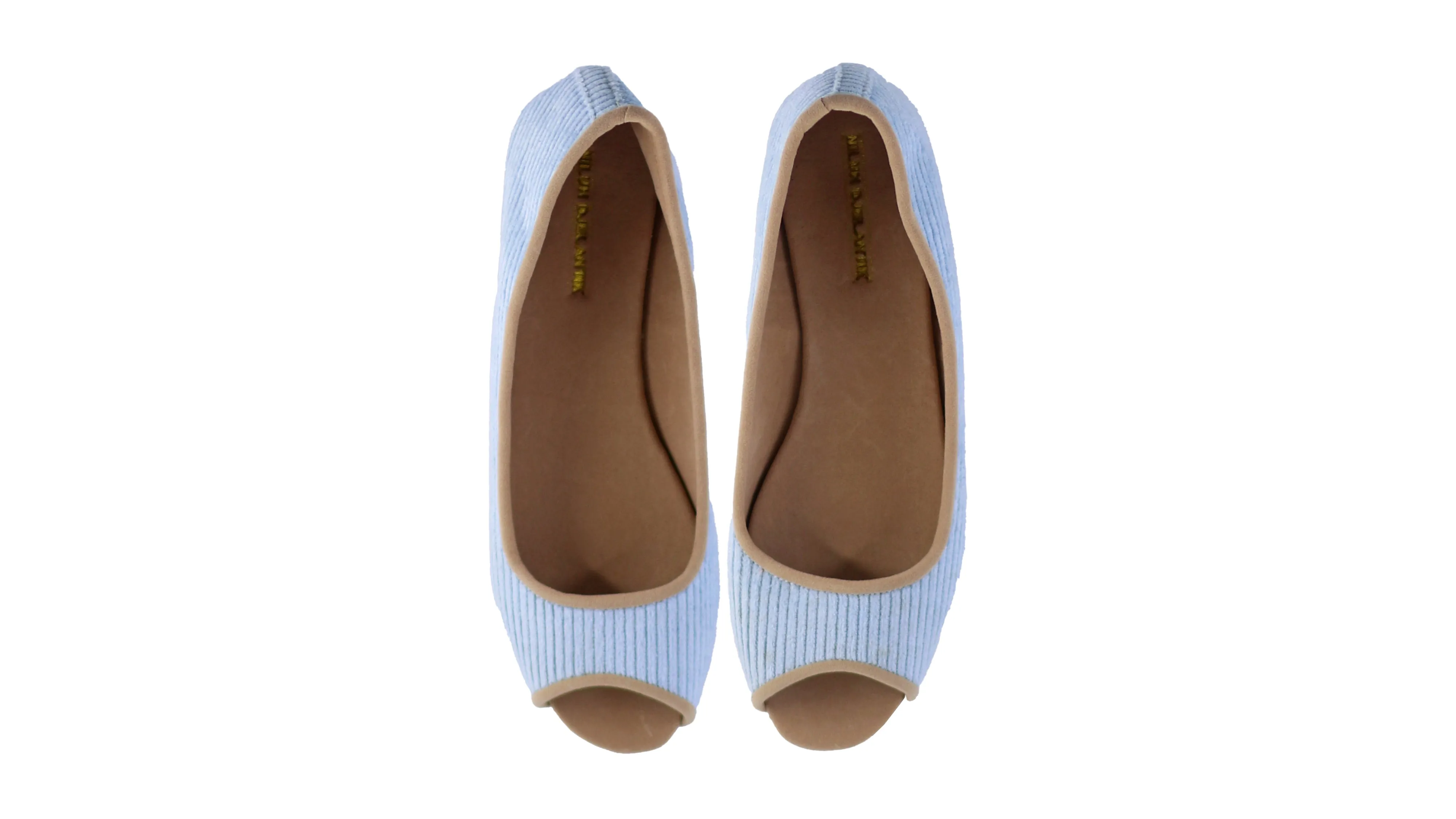 Kate Peeptoe 20mm Ballet - Baby Blue Corduroy