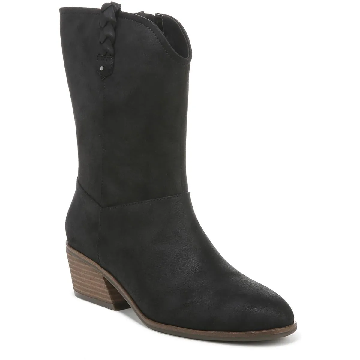 Layla Womens Faux Leather Wide Calf Mid-Calf Boots