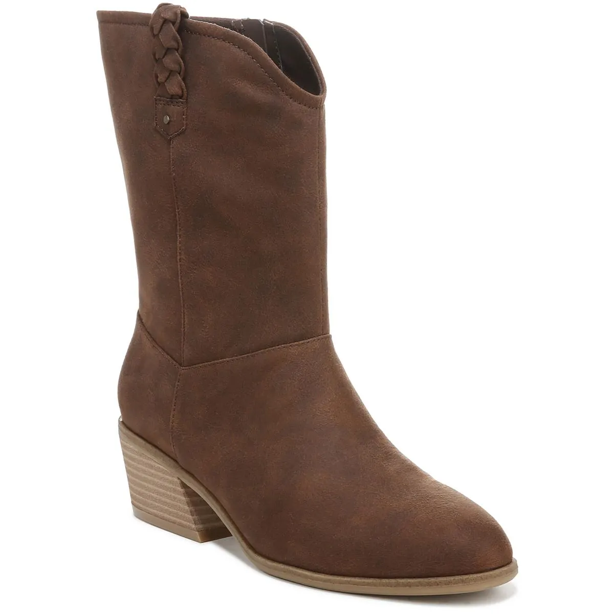 Layla Womens Faux Leather Wide Calf Mid-Calf Boots