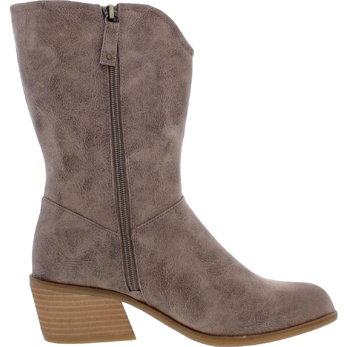 Layla Womens Faux Leather Wide Calf Mid-Calf Boots