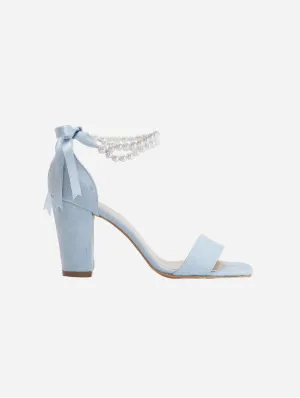 Melissa Vegan Suede Pearl Heeled Sandals | Blue