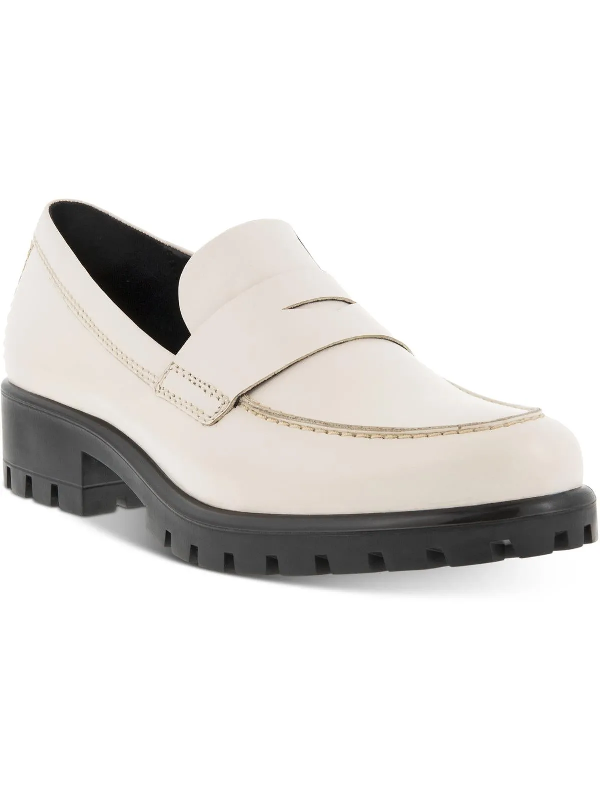 Modtray  Womens Embossed Moc Toe Penny Loafers