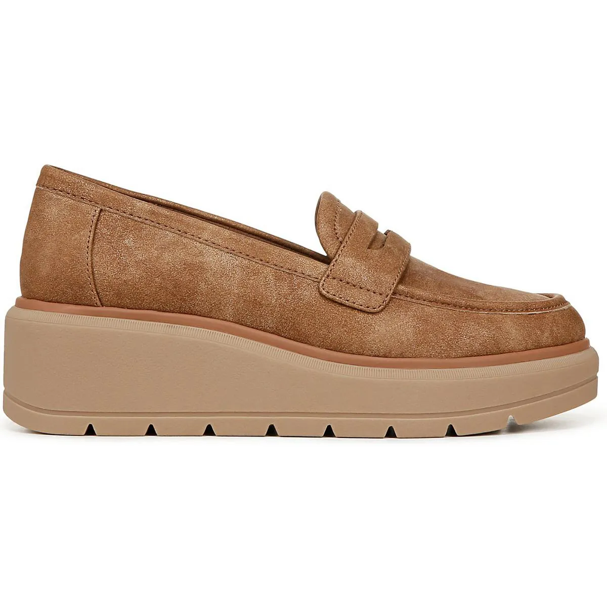 Nice Day Max Womens Faux Suede Slip On Loafers