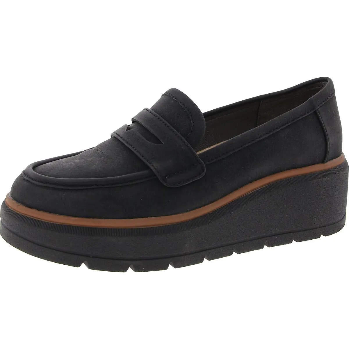 Nice Day Max Womens Faux Suede Slip On Loafers