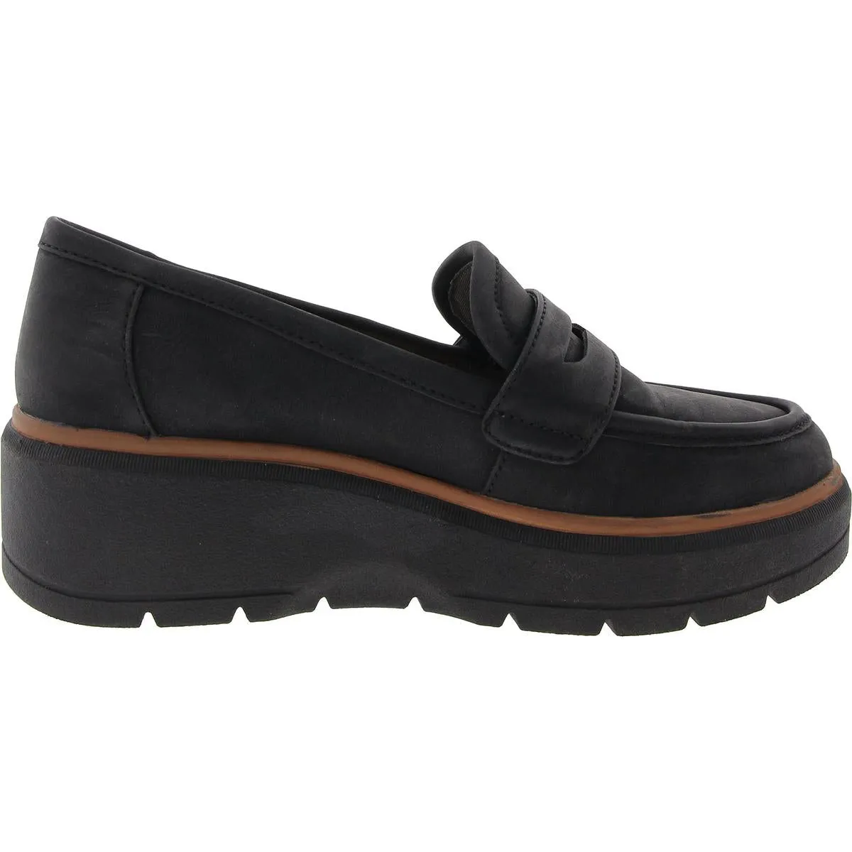 Nice Day Max Womens Faux Suede Slip On Loafers