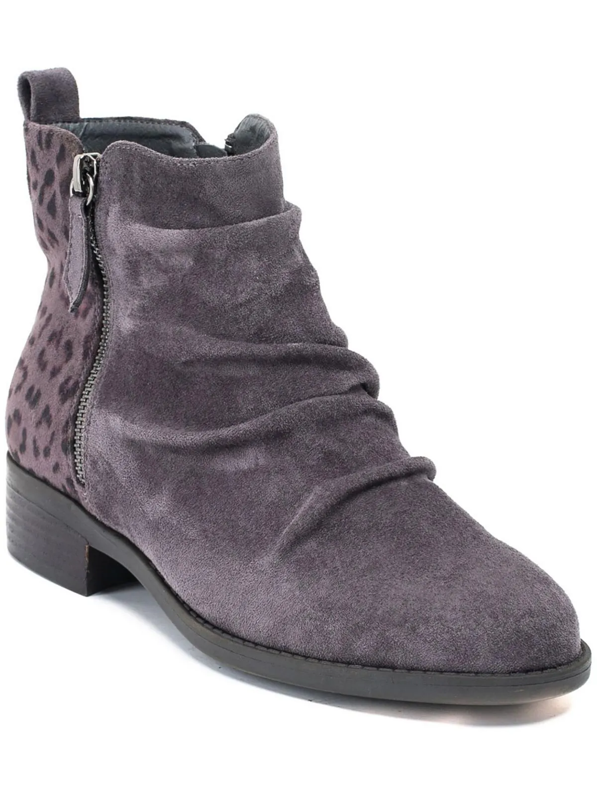 Nori Womens Faux Suede Zipper Ankle Boots