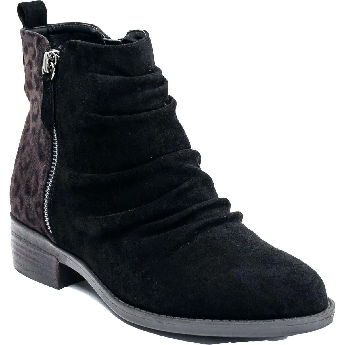 Nori Womens Faux Suede Zipper Ankle Boots