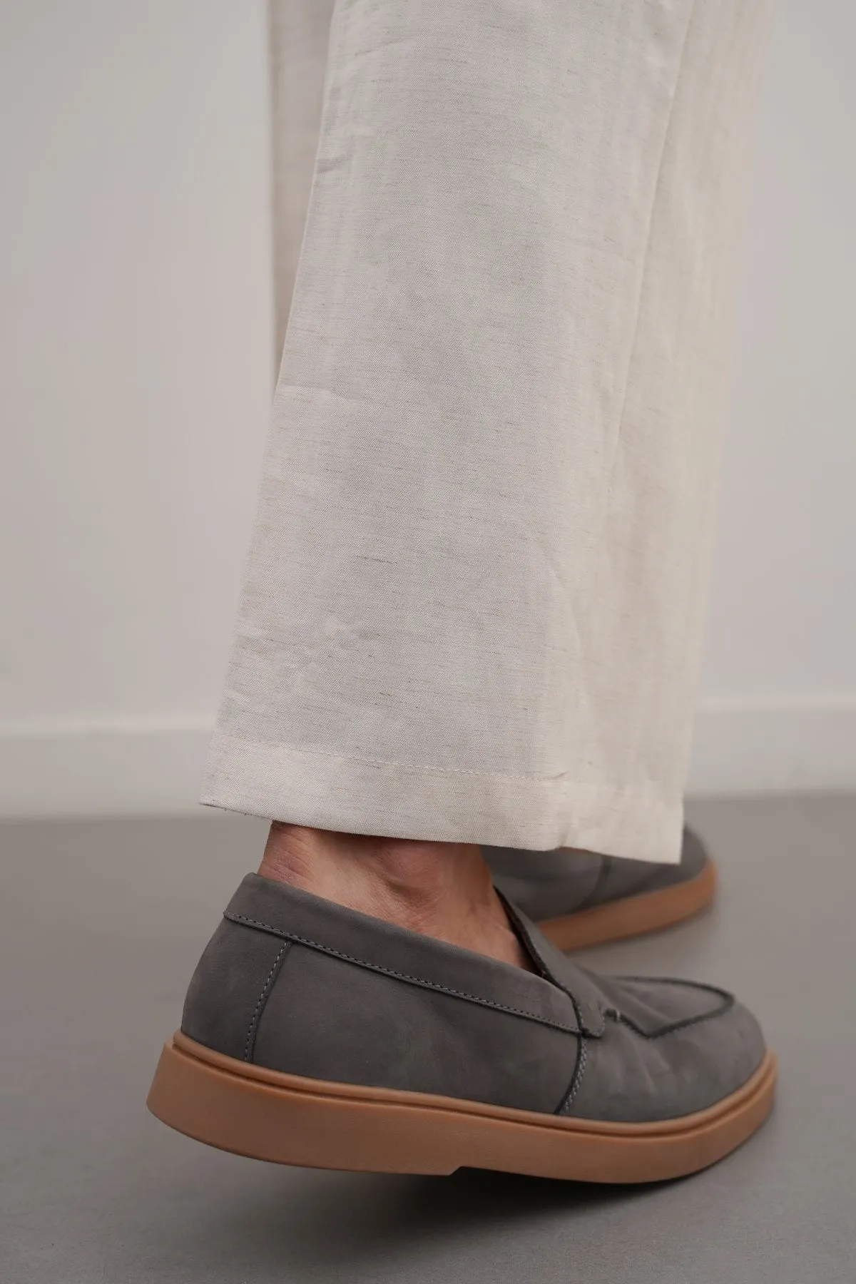 NUBUCK LEATHER SLIP-ON LOAFERS