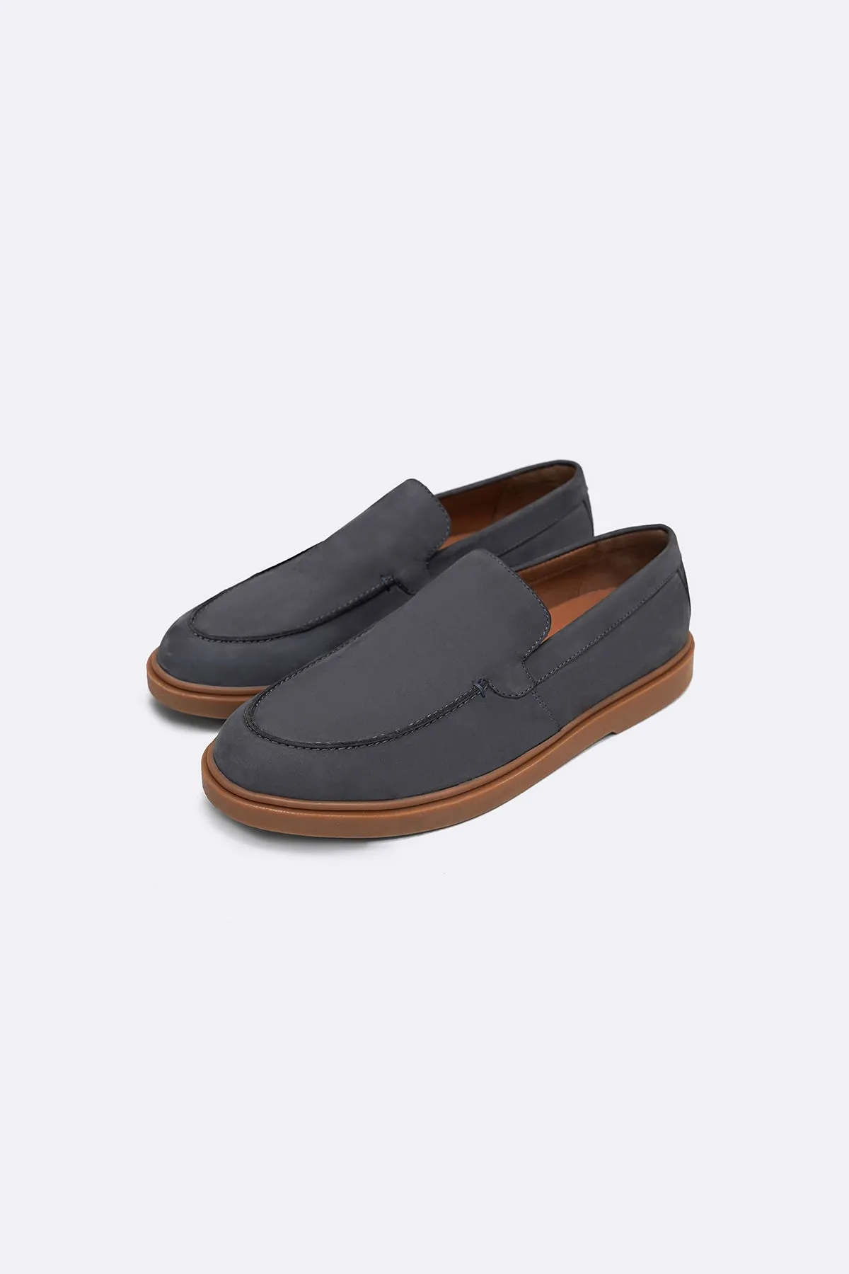 NUBUCK LEATHER SLIP-ON LOAFERS