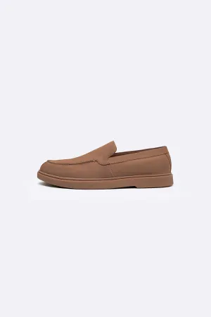 NUBUCK LEATHER SLIP-ON LOAFERS