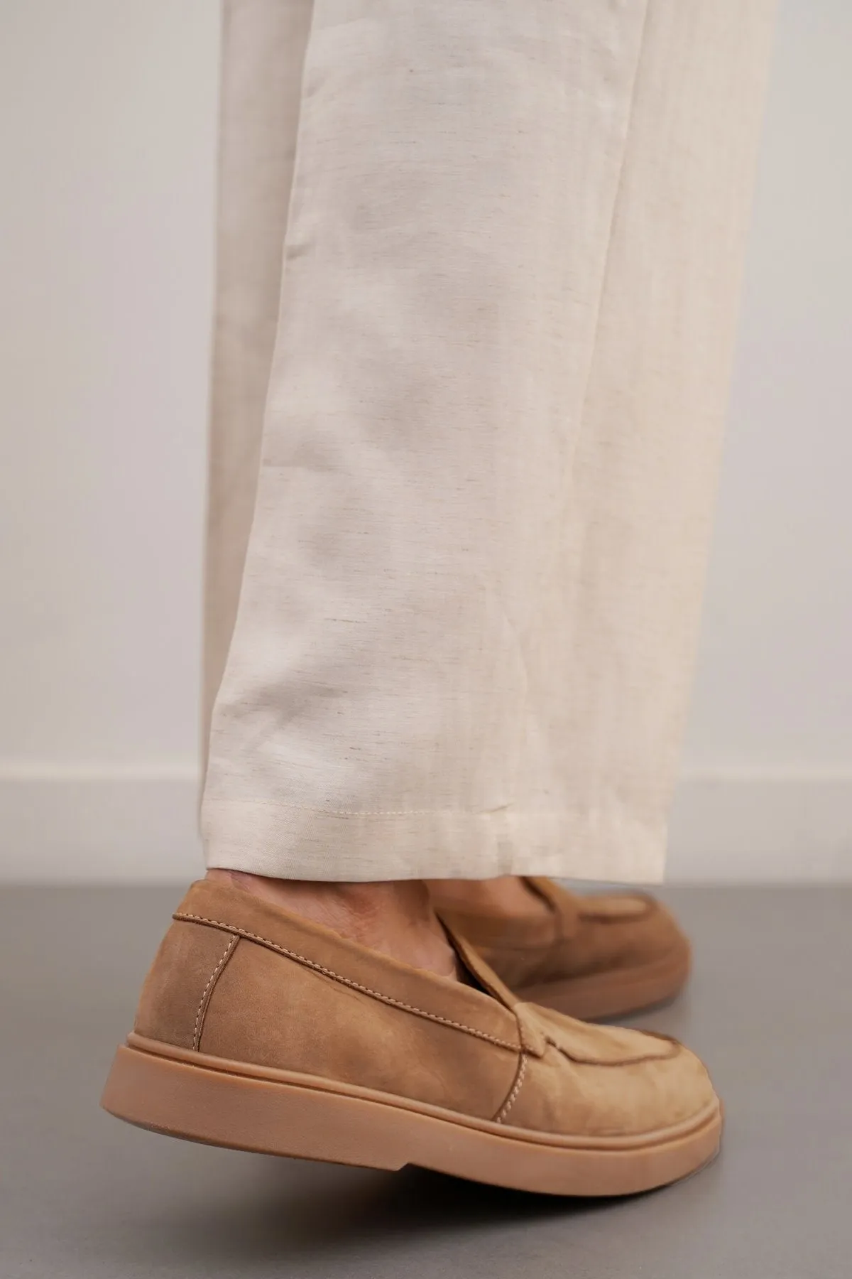NUBUCK LEATHER SLIP-ON LOAFERS