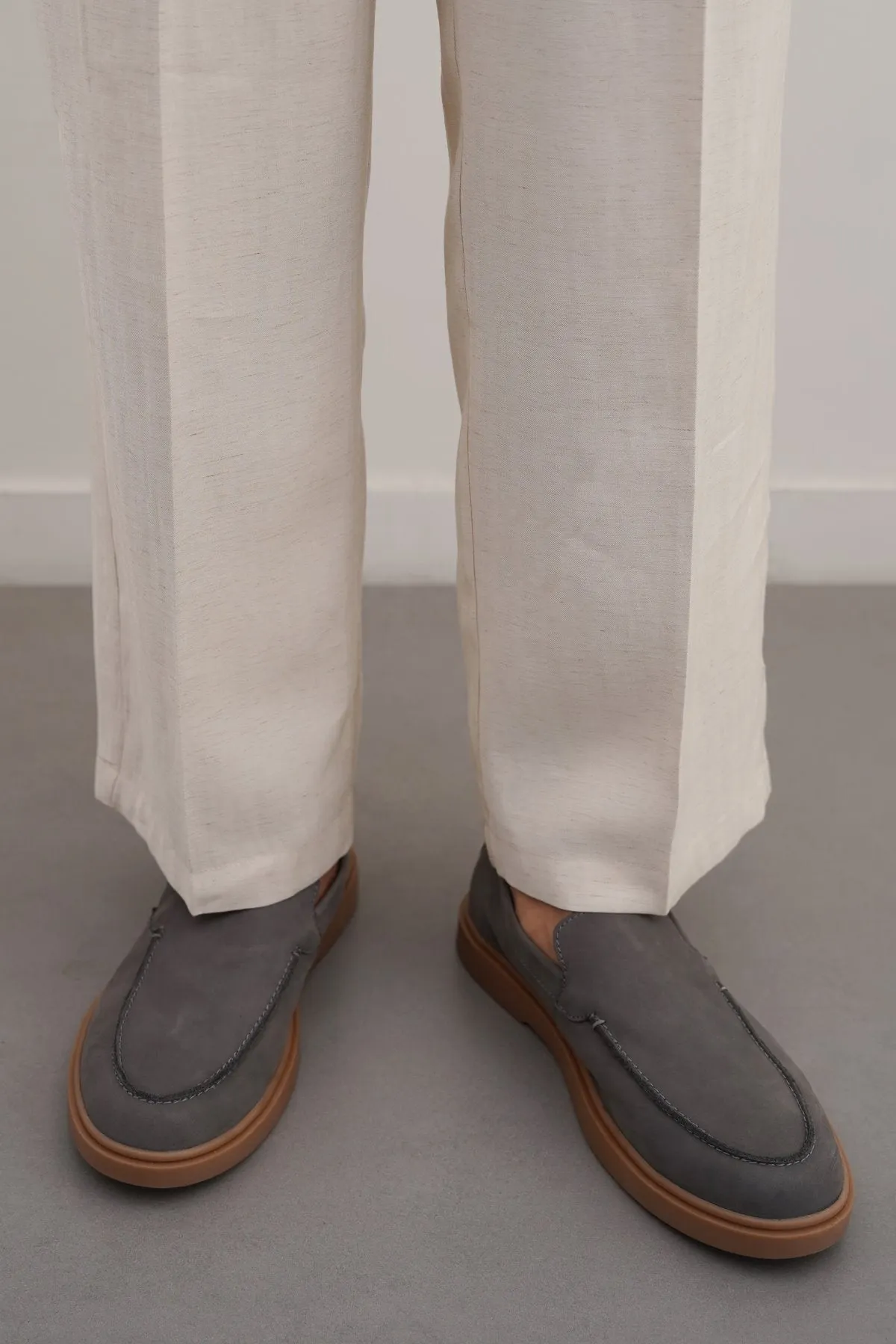 NUBUCK LEATHER SLIP-ON LOAFERS