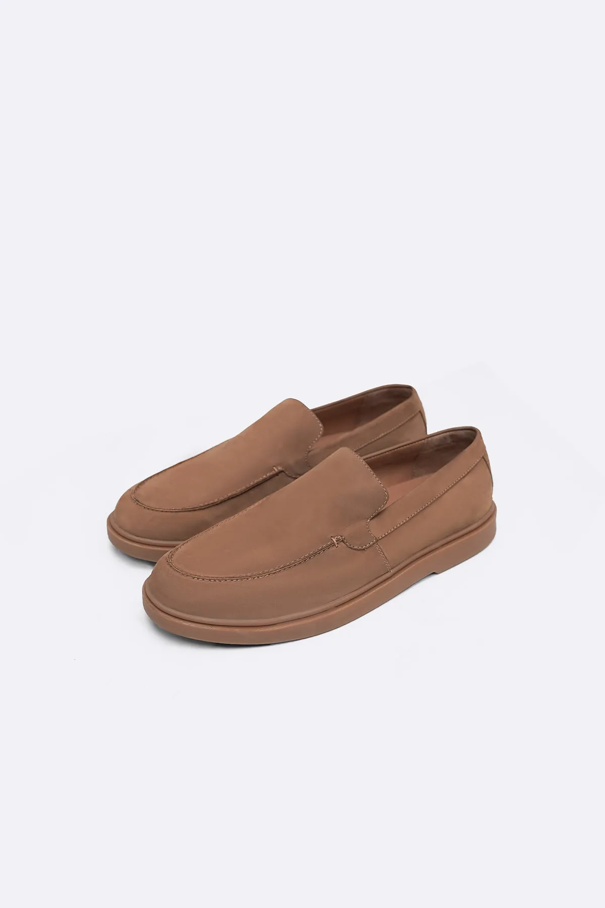 NUBUCK LEATHER SLIP-ON LOAFERS