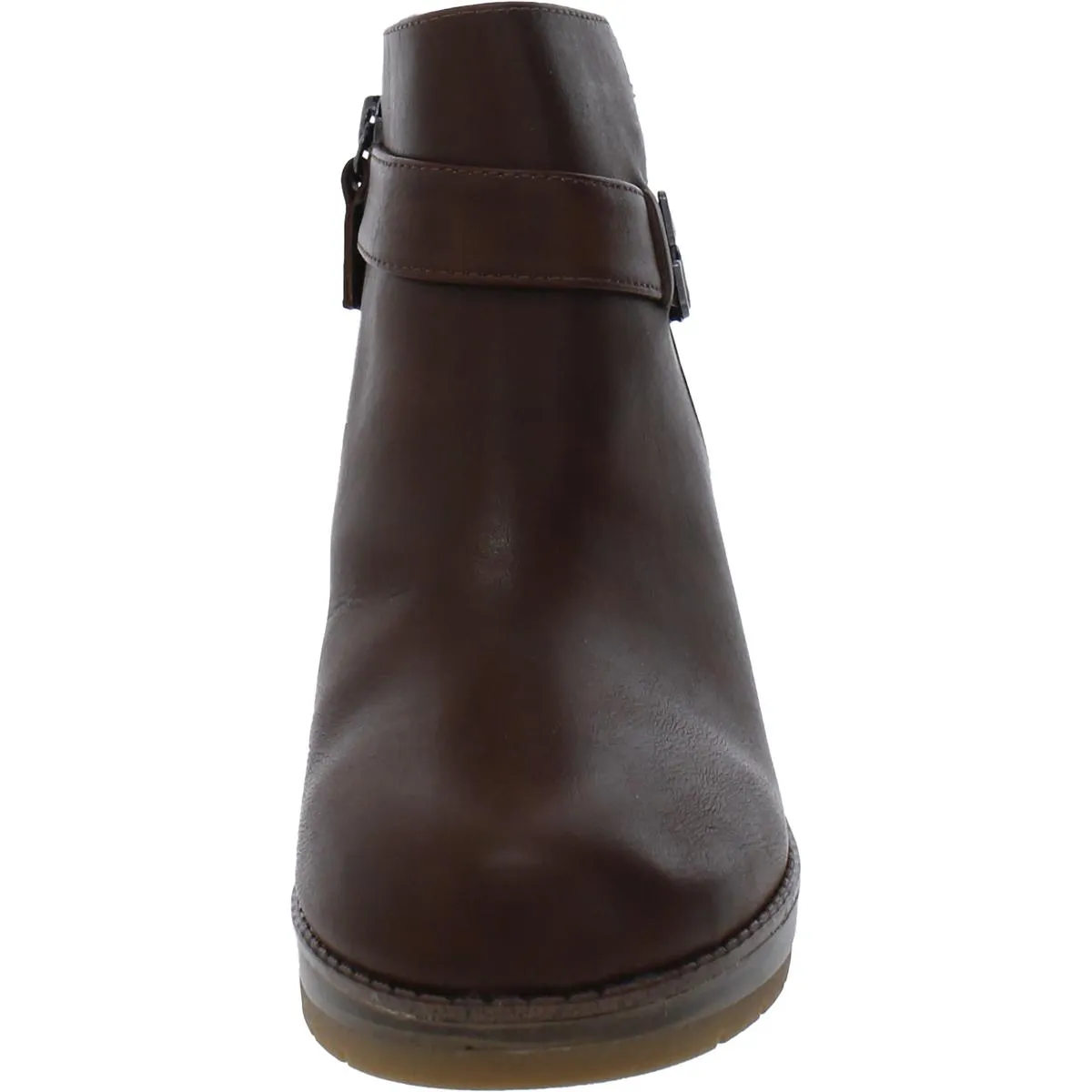One Up Womens Zipper Ankle Wedge Boots