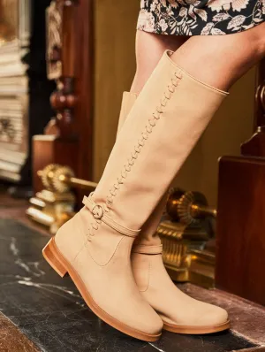 Panacea Vegan Suede Knee Boots | Latte