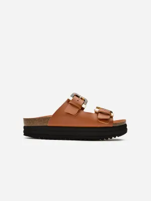 Plum Women's Vegan Footbed Sandals | Tan Tortoiseshell