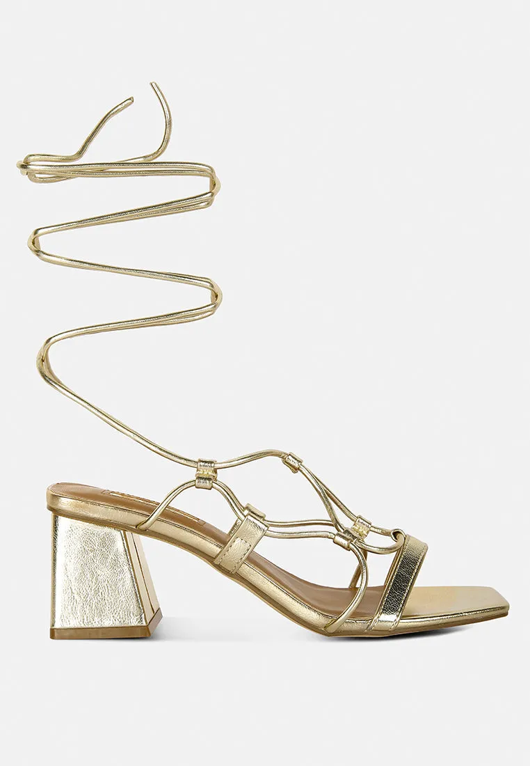 provoked lace up block heeled sandals