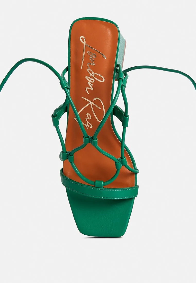 provoked lace up block heeled sandals