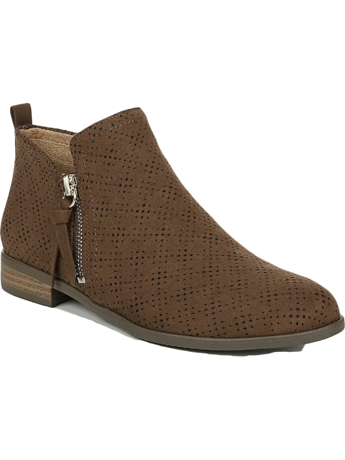 Rate Zip Womens Faux Suede Almond Toe Ankle Boots