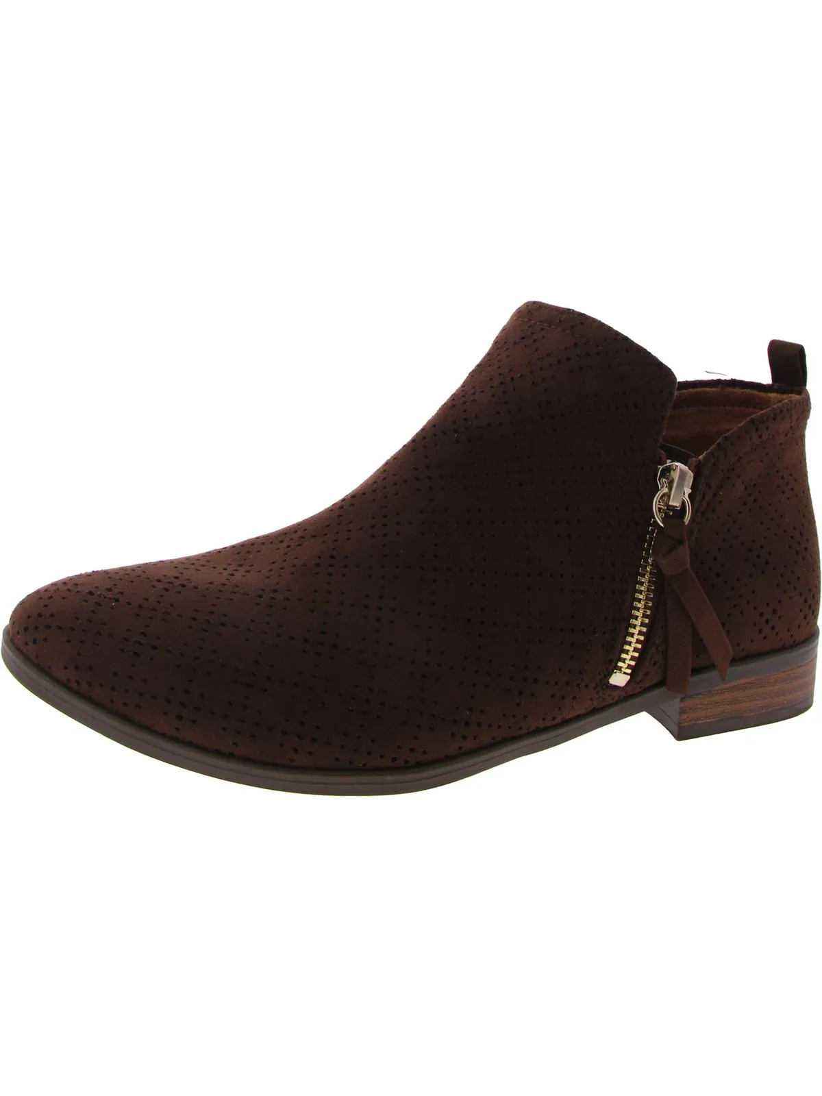 Rate Zip Womens Faux Suede Almond Toe Ankle Boots