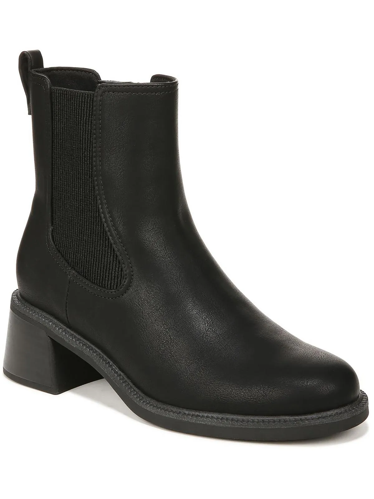 Redux Womens Faux Leather Stack Heel Ankle Boots