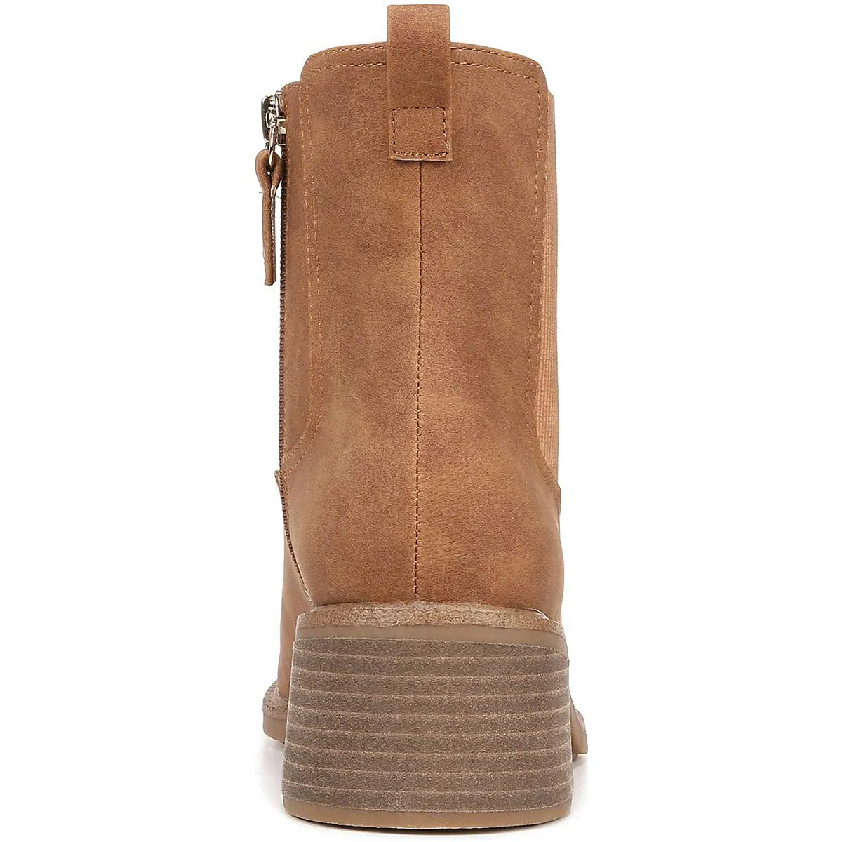 Redux Womens Faux Leather Stack Heel Ankle Boots