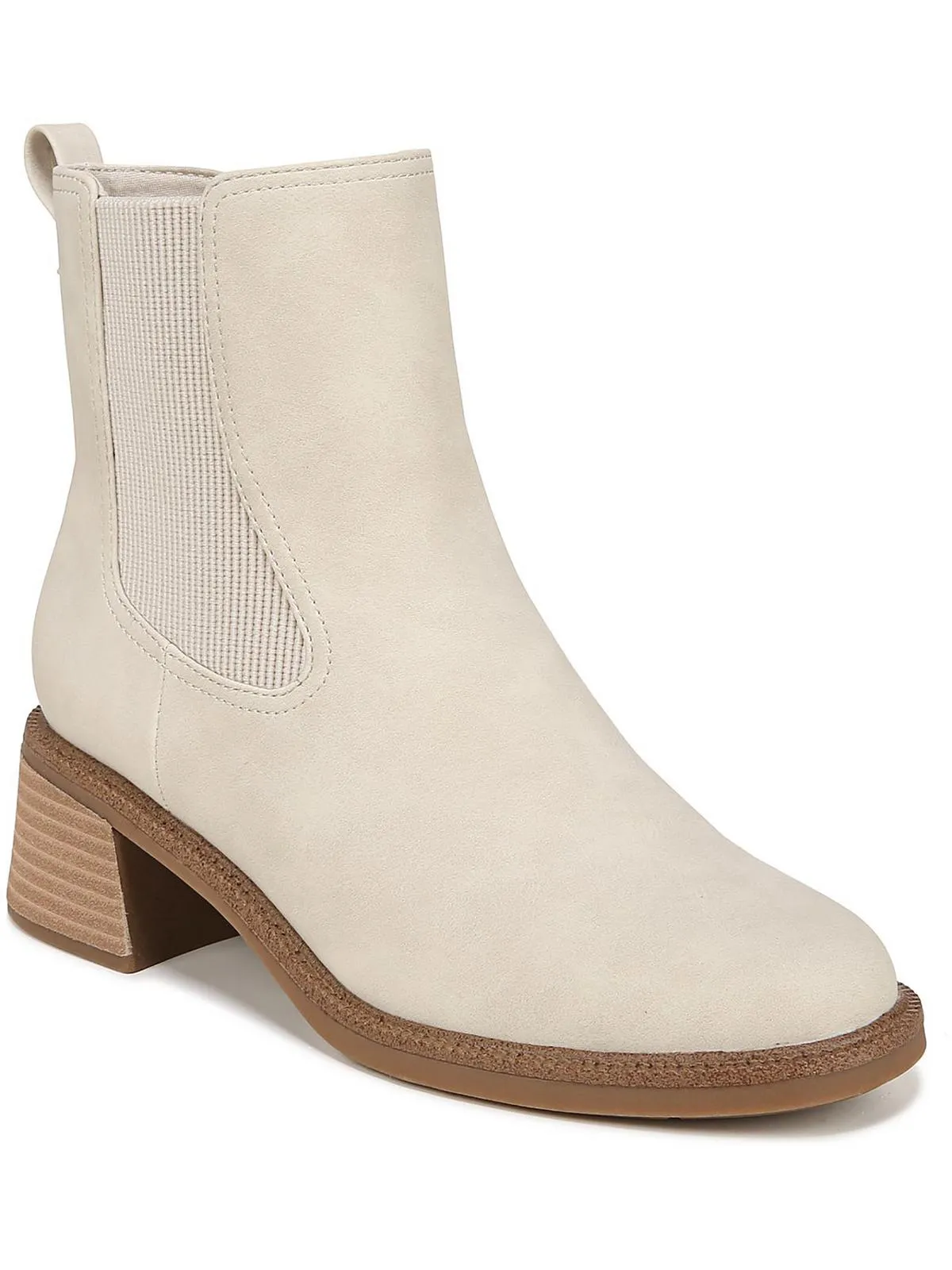 Redux Womens Faux Leather Stack Heel Ankle Boots