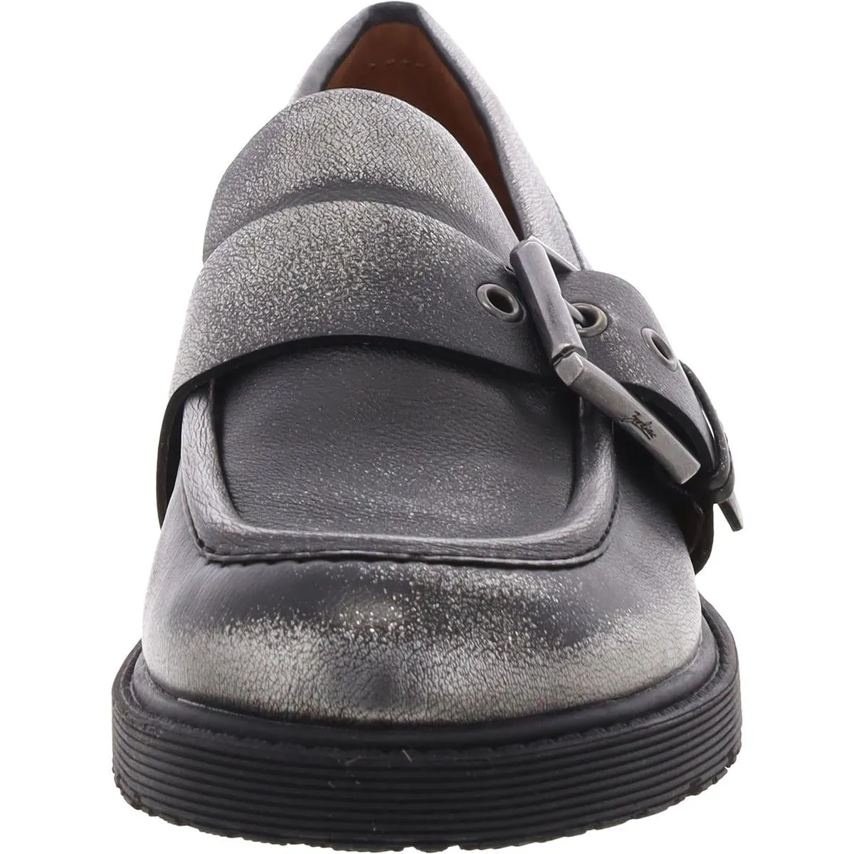 Renee Womens Faux Leather Block Heel Loafers