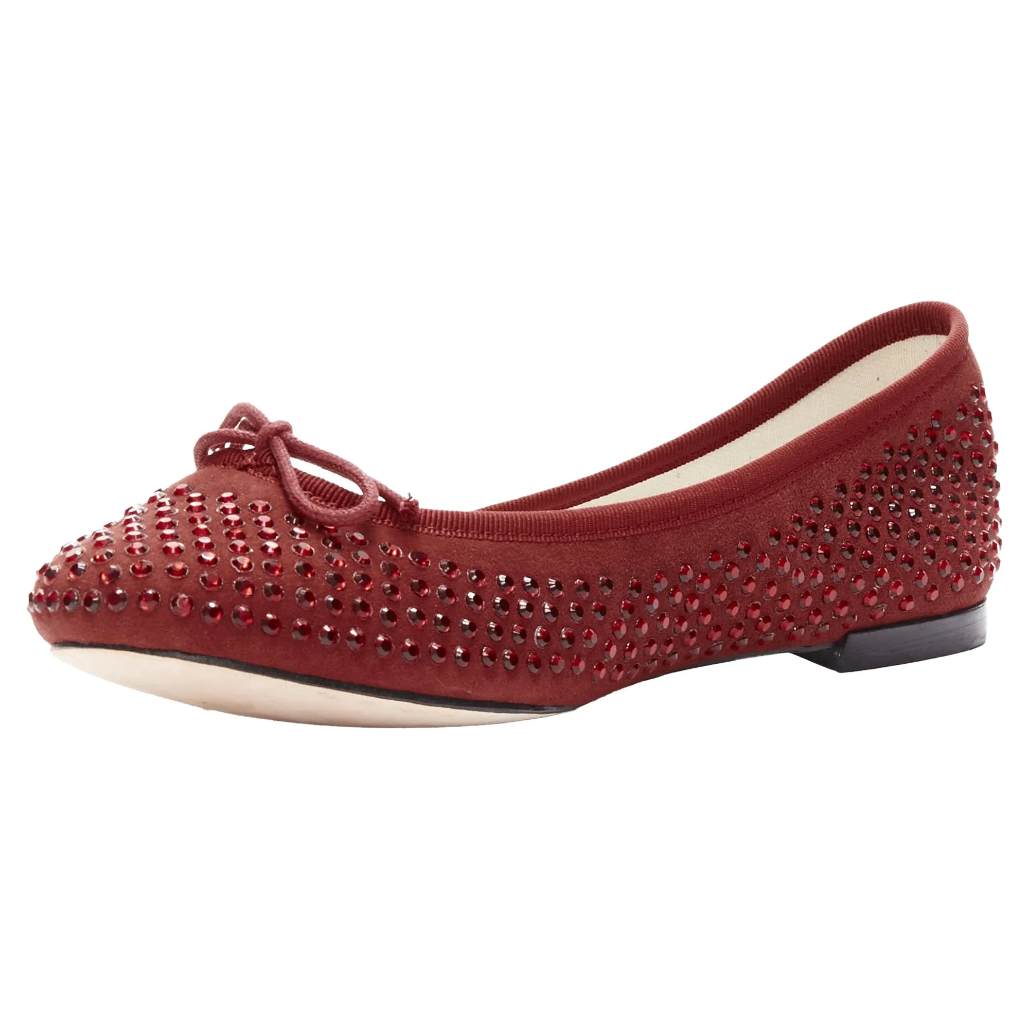 Repetto Anniversary Limited Edition crystal suede ballet flats