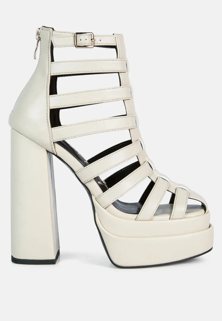 rielle high Platform cage boot sandals