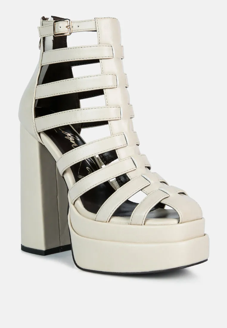 rielle high Platform cage boot sandals