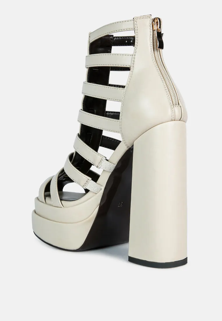 rielle high Platform cage boot sandals