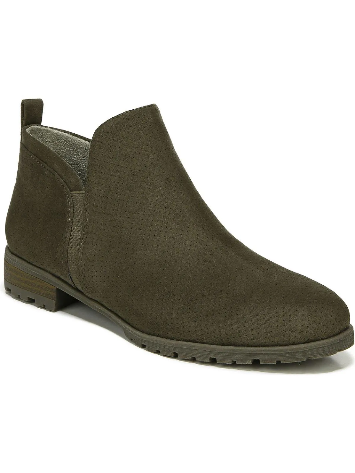 Rollin Womens Faux Suede Slip On Ankle Boots