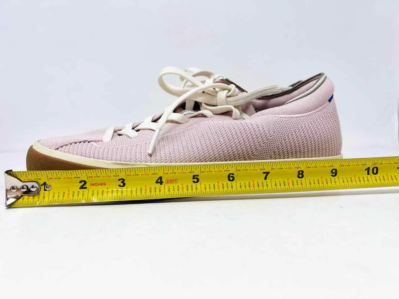 Rothy's Size 8 Blush/White Lace-Up Knit Shoes Sneakers