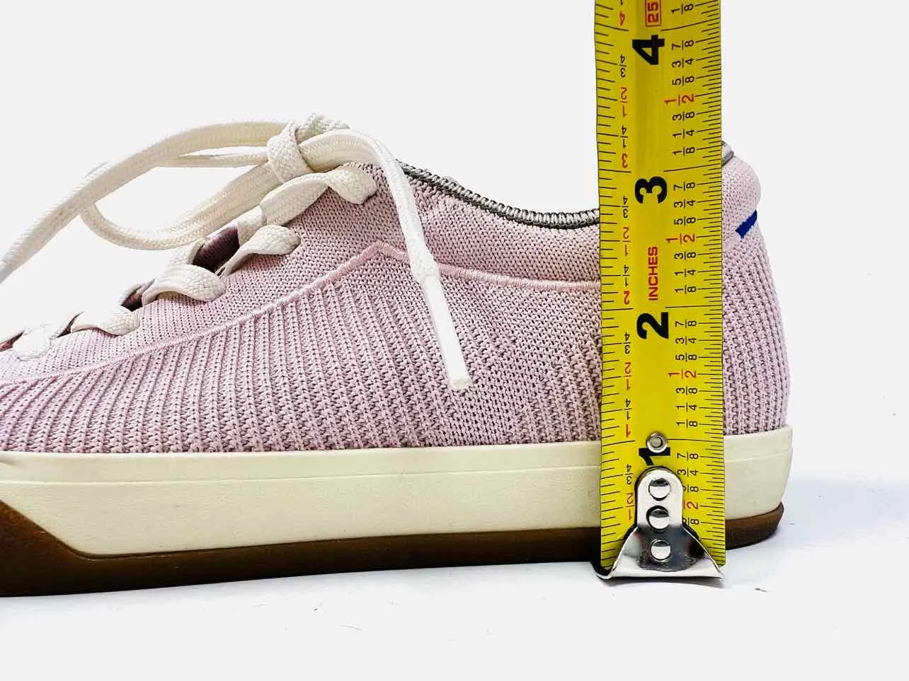 Rothy's Size 8 Blush/White Lace-Up Knit Shoes Sneakers