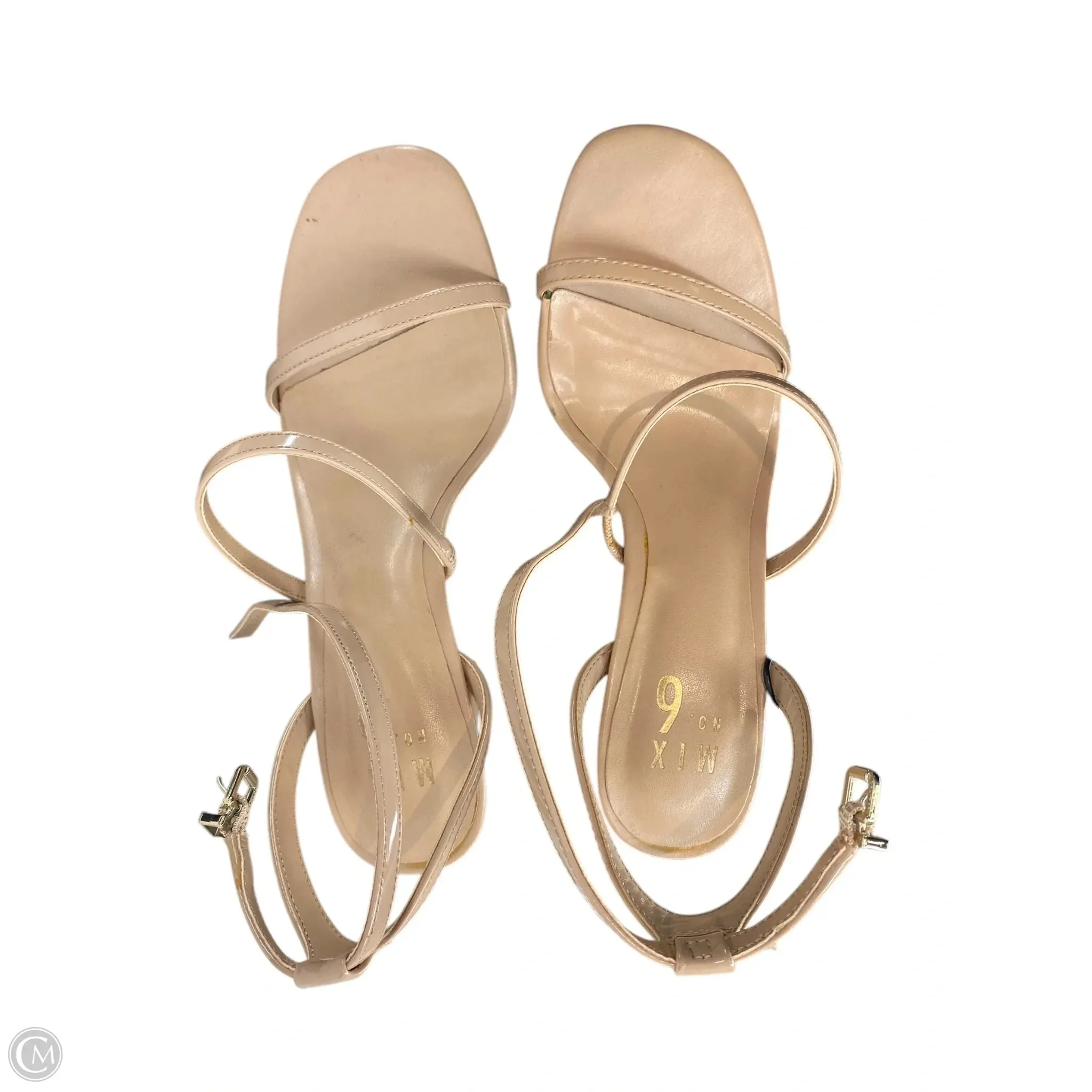 Sandals Heels Block By Mix No 6 In Tan, Size: 7.5