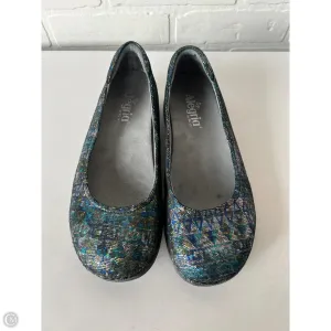 Shoes Flats By Alegria In Blue & Silver, Size: 7.5