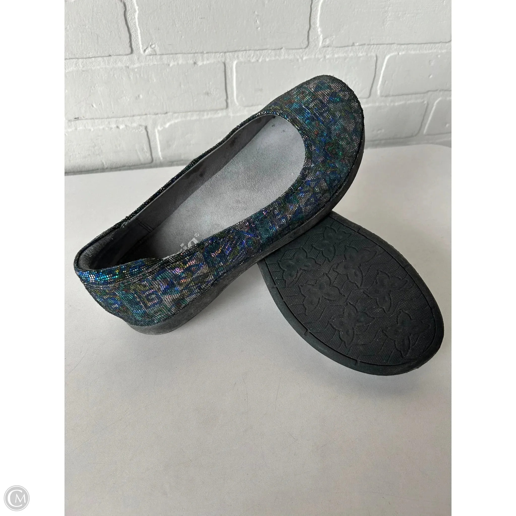 Shoes Flats By Alegria In Blue & Silver, Size: 7.5