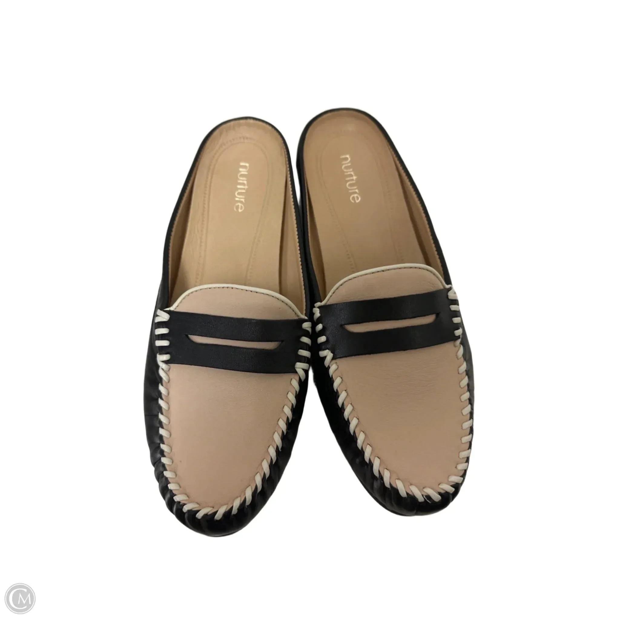Shoes Flats By Nurture In Black & Cream, Size: 7.5
