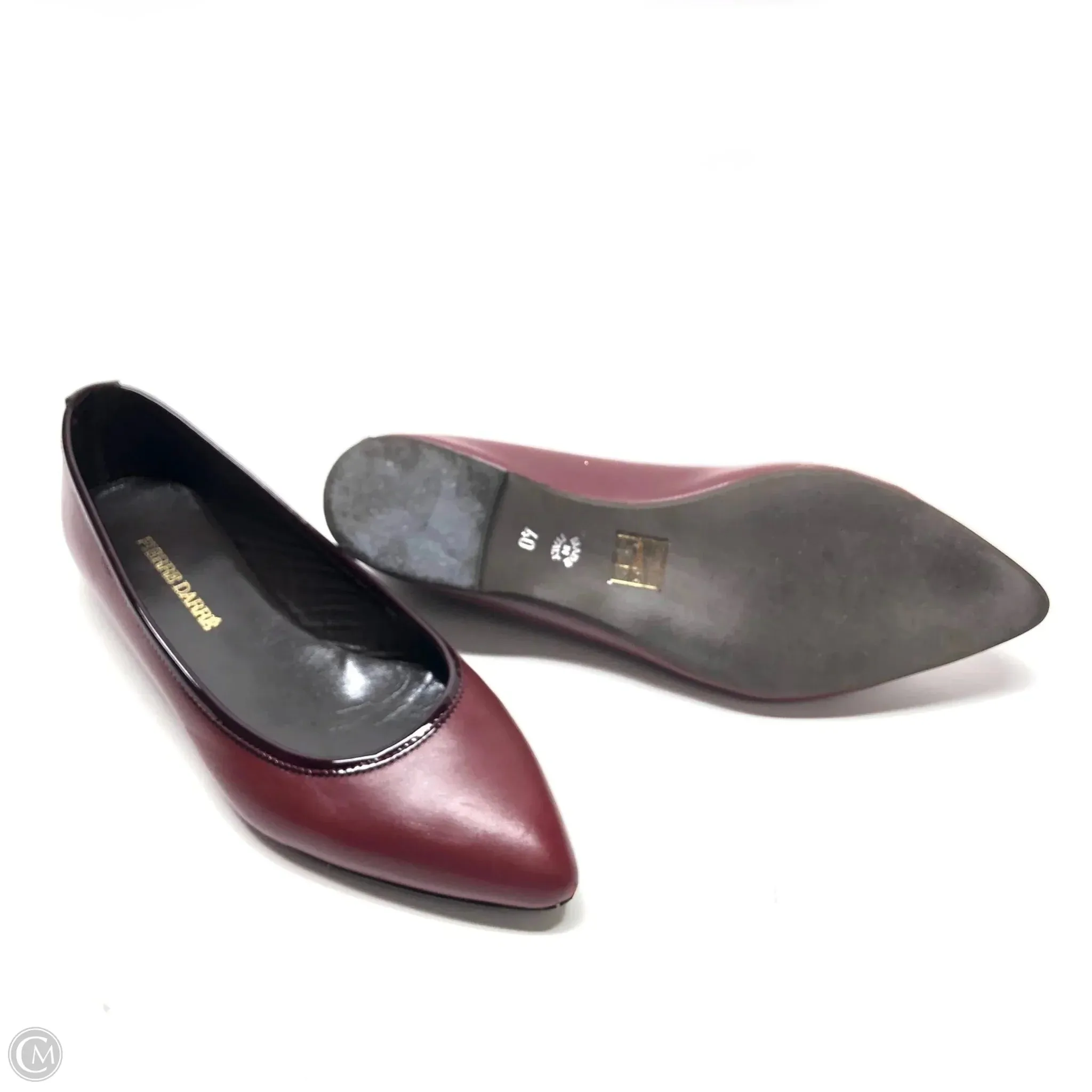 Shoes Flats By Pierre Darre’ In Maroon, Size: 9.5