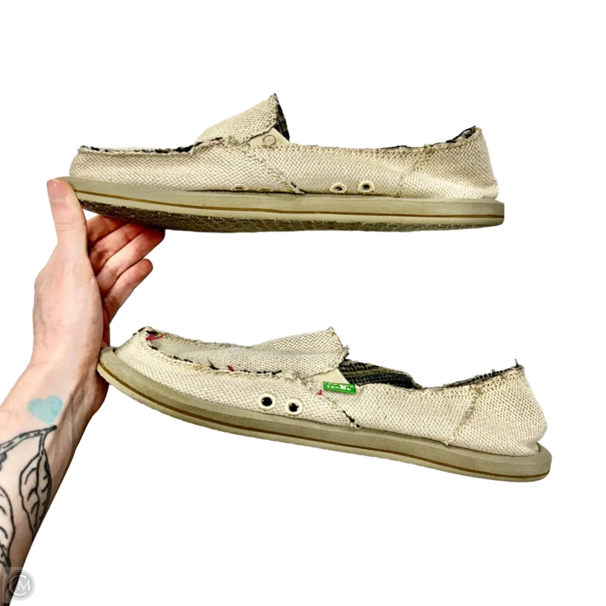 Shoes Flats By Sanuk In Beige, Size: 9