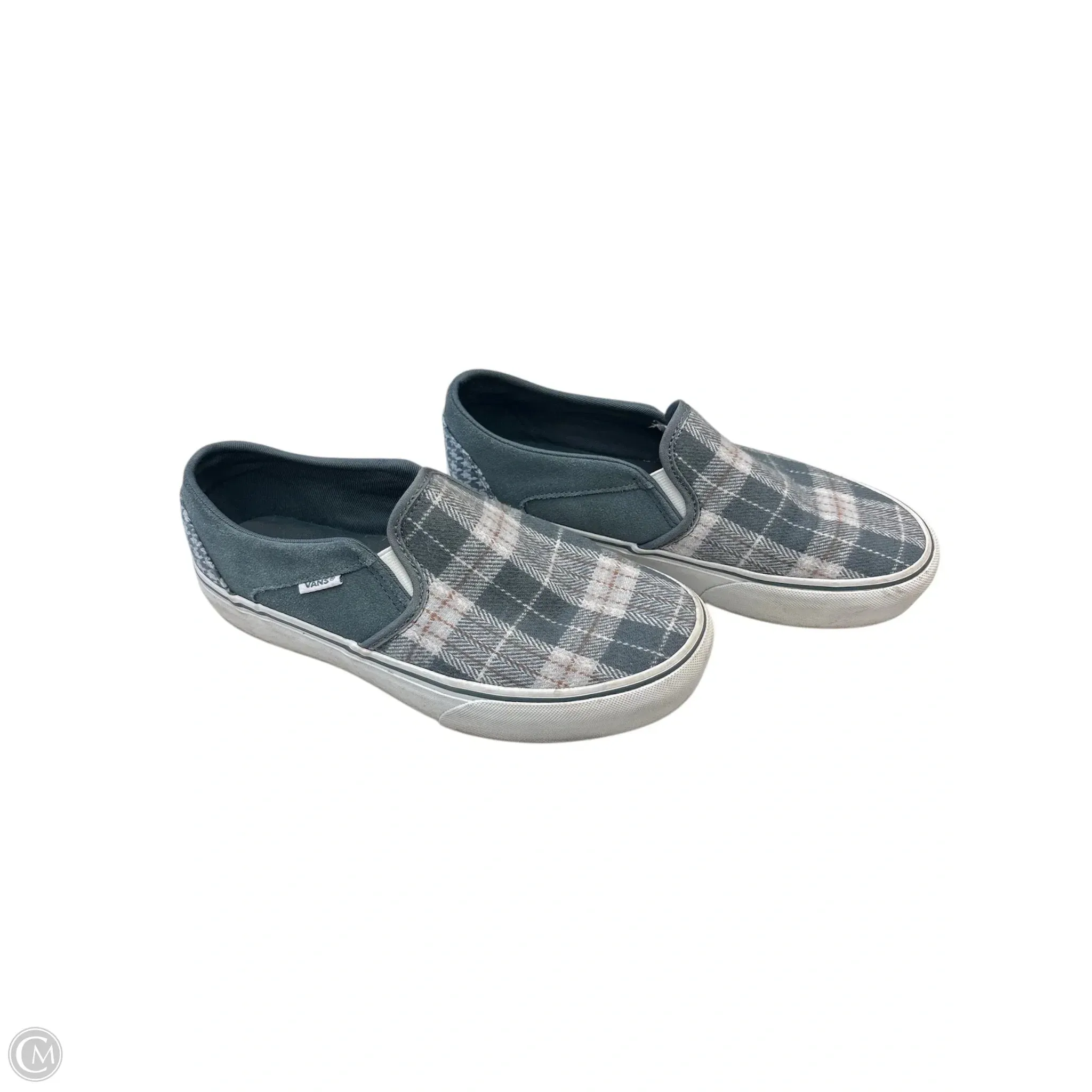 Shoes Flats By Vans In Blue & Grey, Size: 8.5