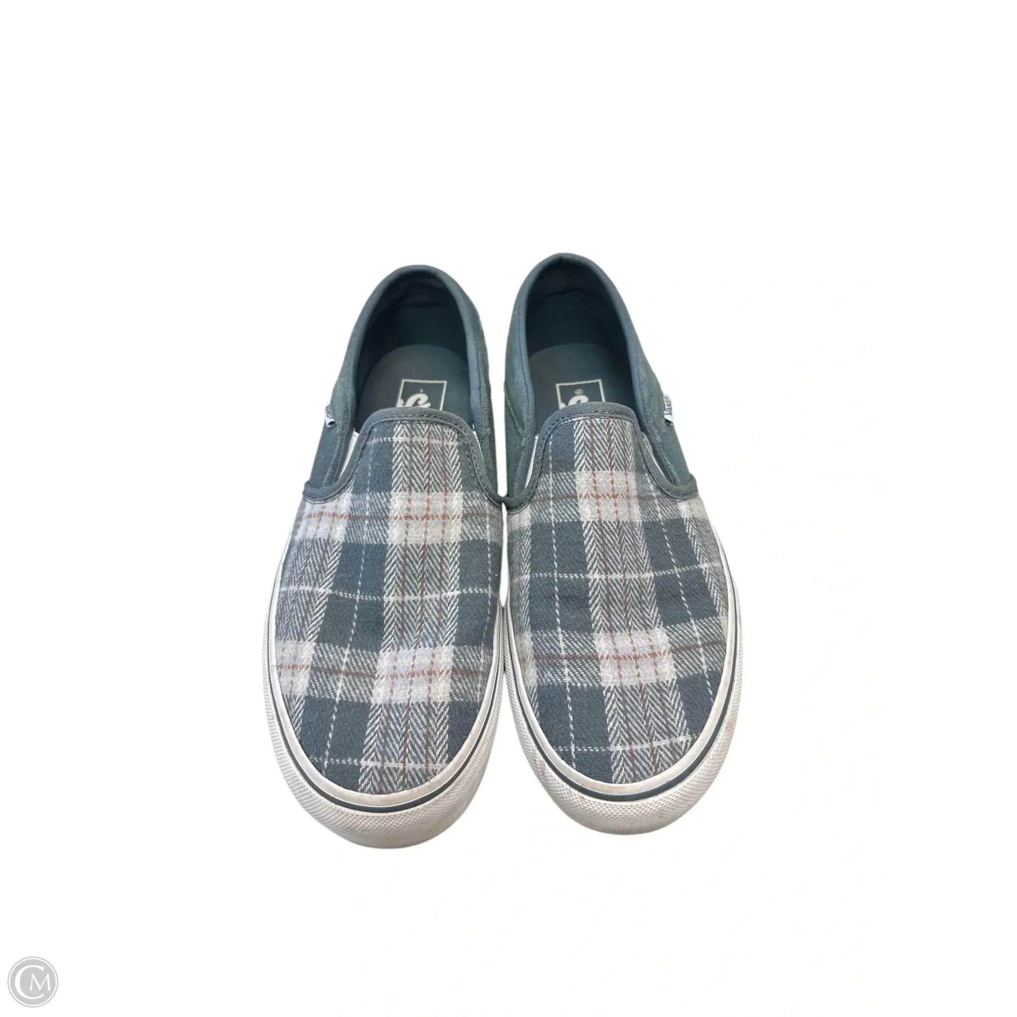 Shoes Flats By Vans In Blue & Grey, Size: 8.5
