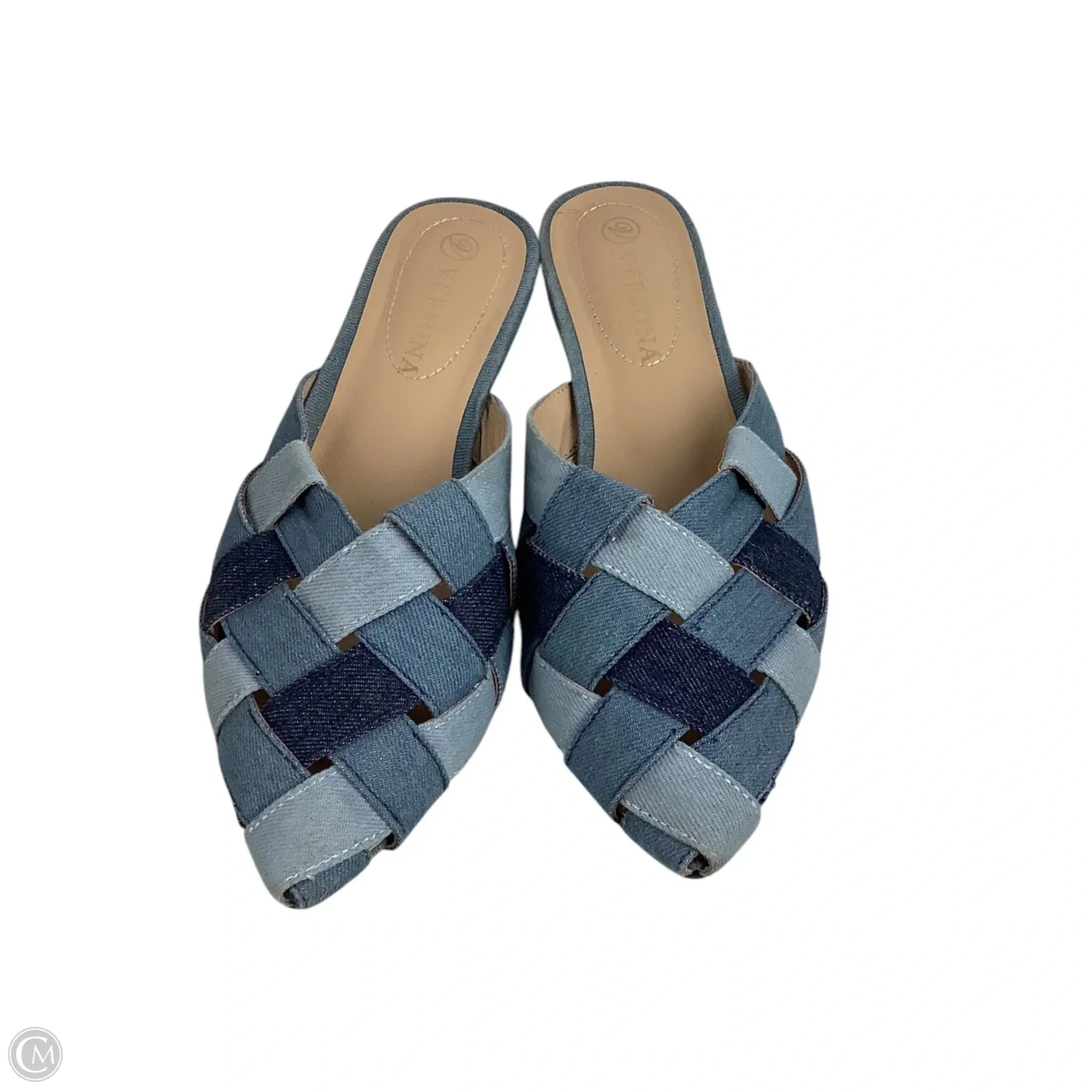 Shoes Flats By Versona In Blue, Size: 8