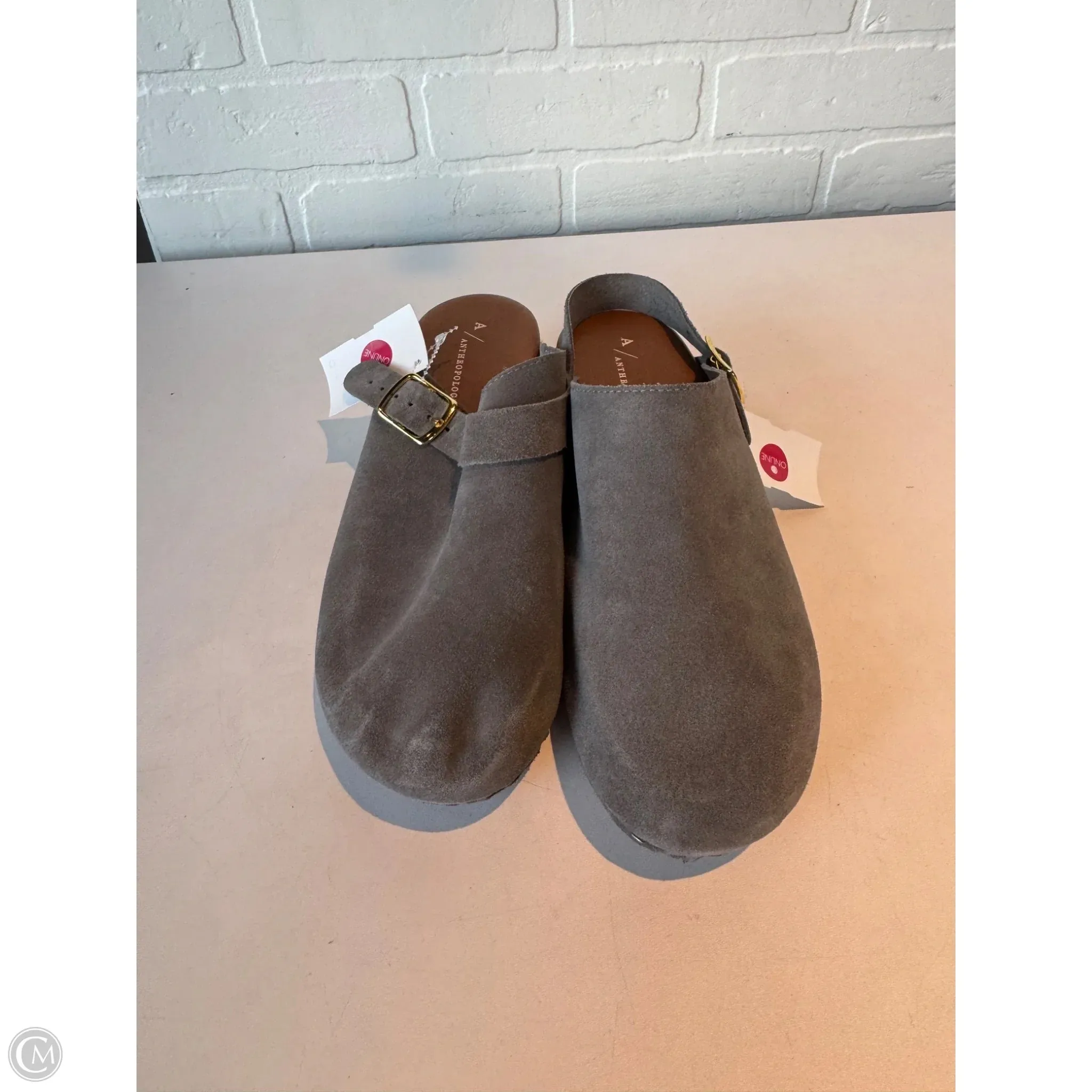 Shoes Heels Block By Anthropologie In Grey, Size: 8.5