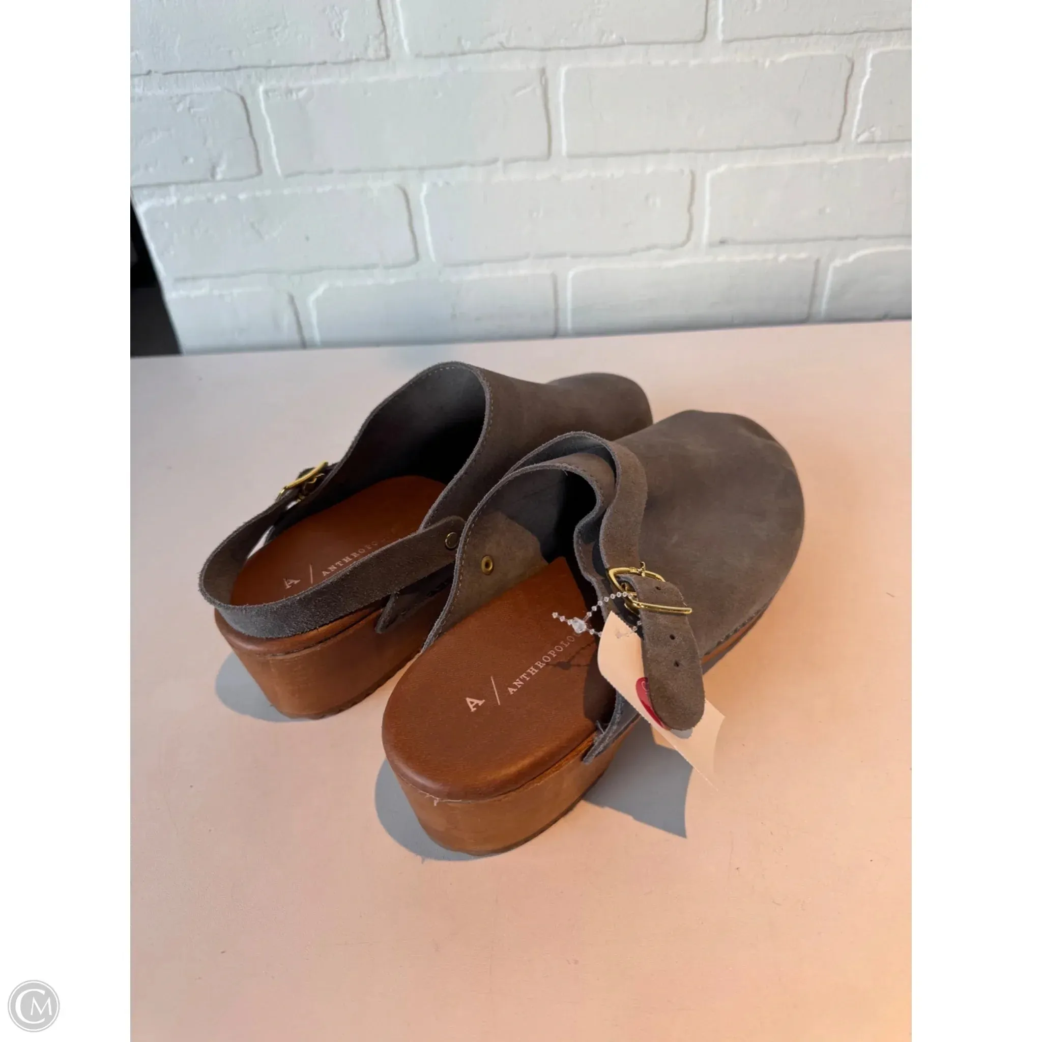 Shoes Heels Block By Anthropologie In Grey, Size: 8.5