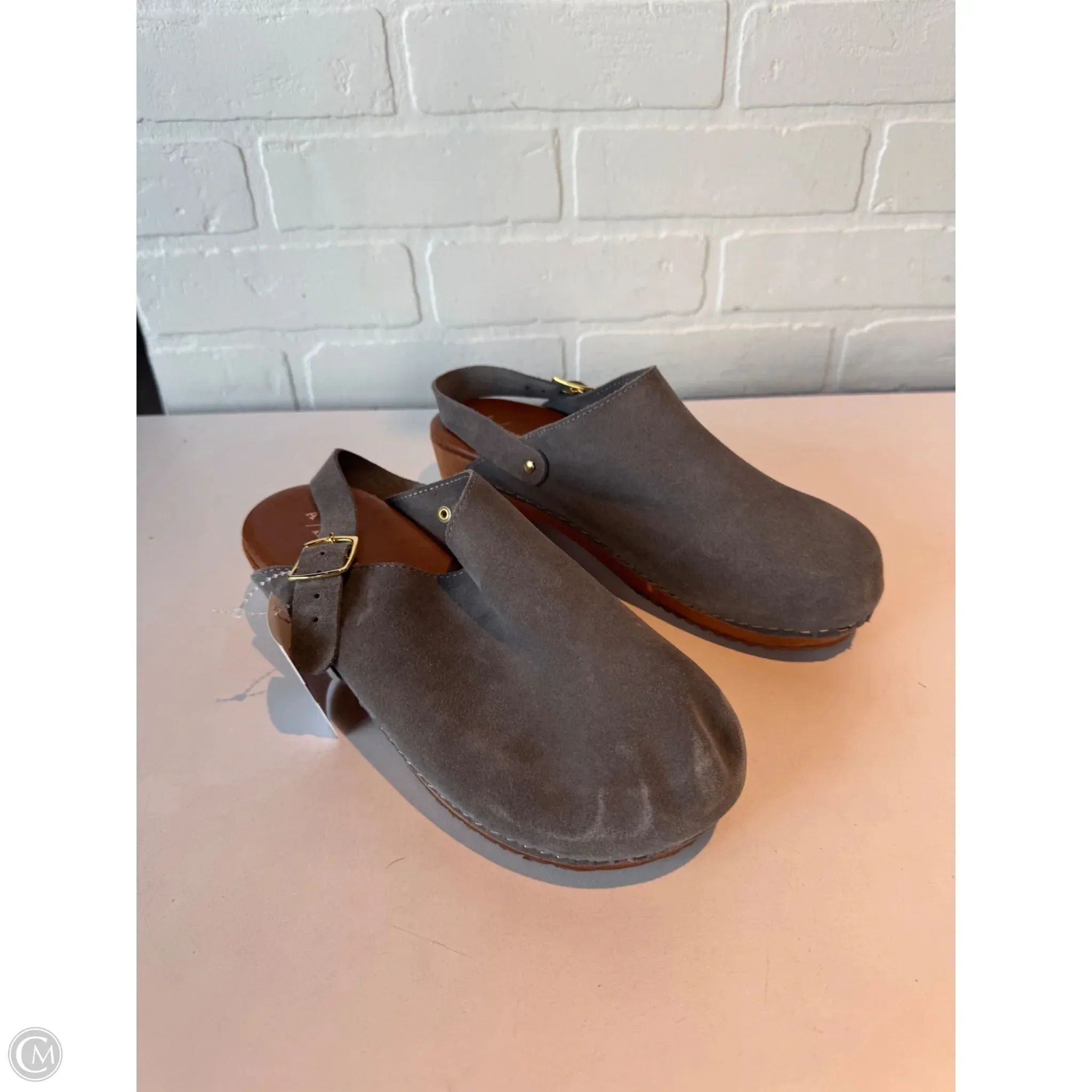 Shoes Heels Block By Anthropologie In Grey, Size: 8.5