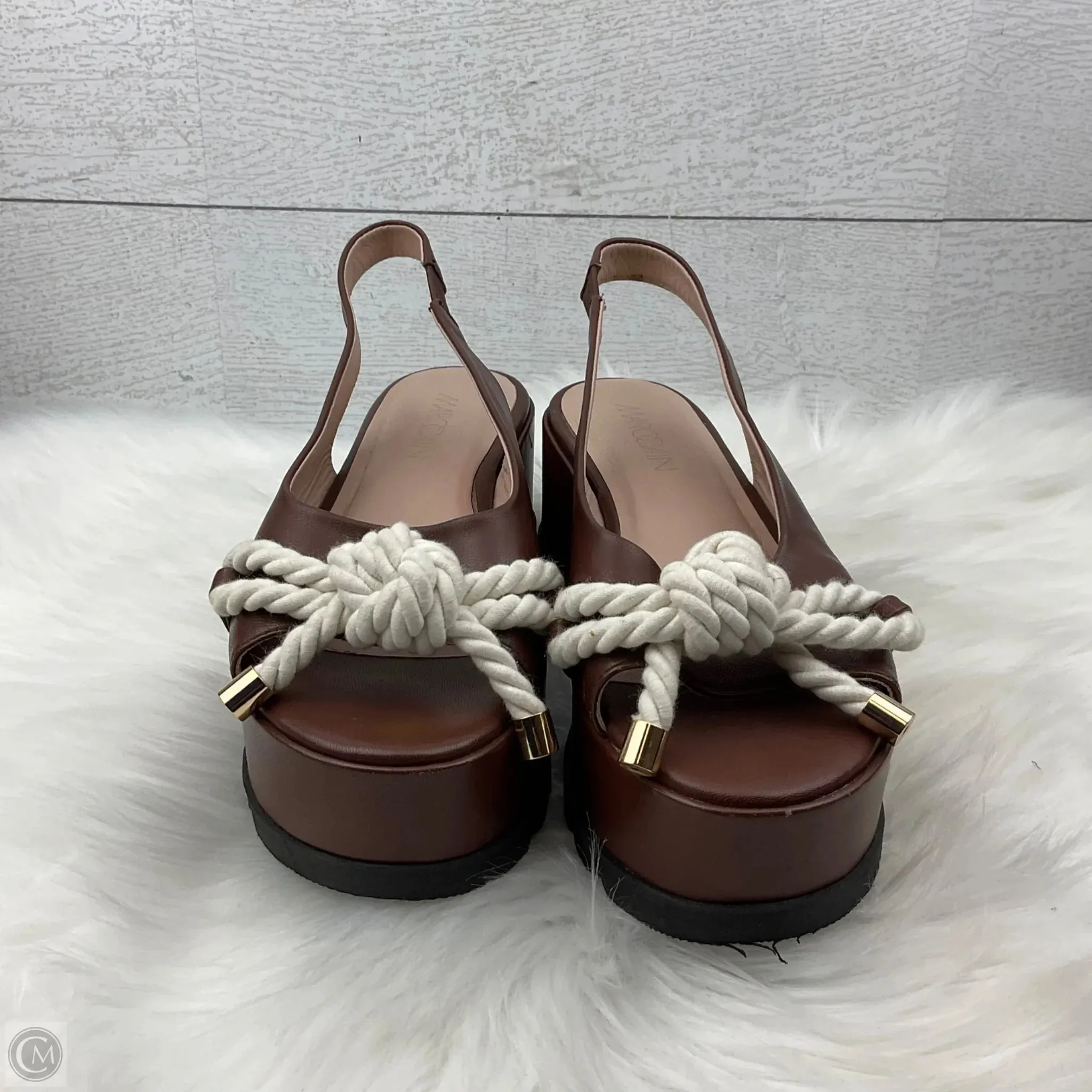 Shoes Heels Block By Clothes Mentor In Brown, Size: 7.5