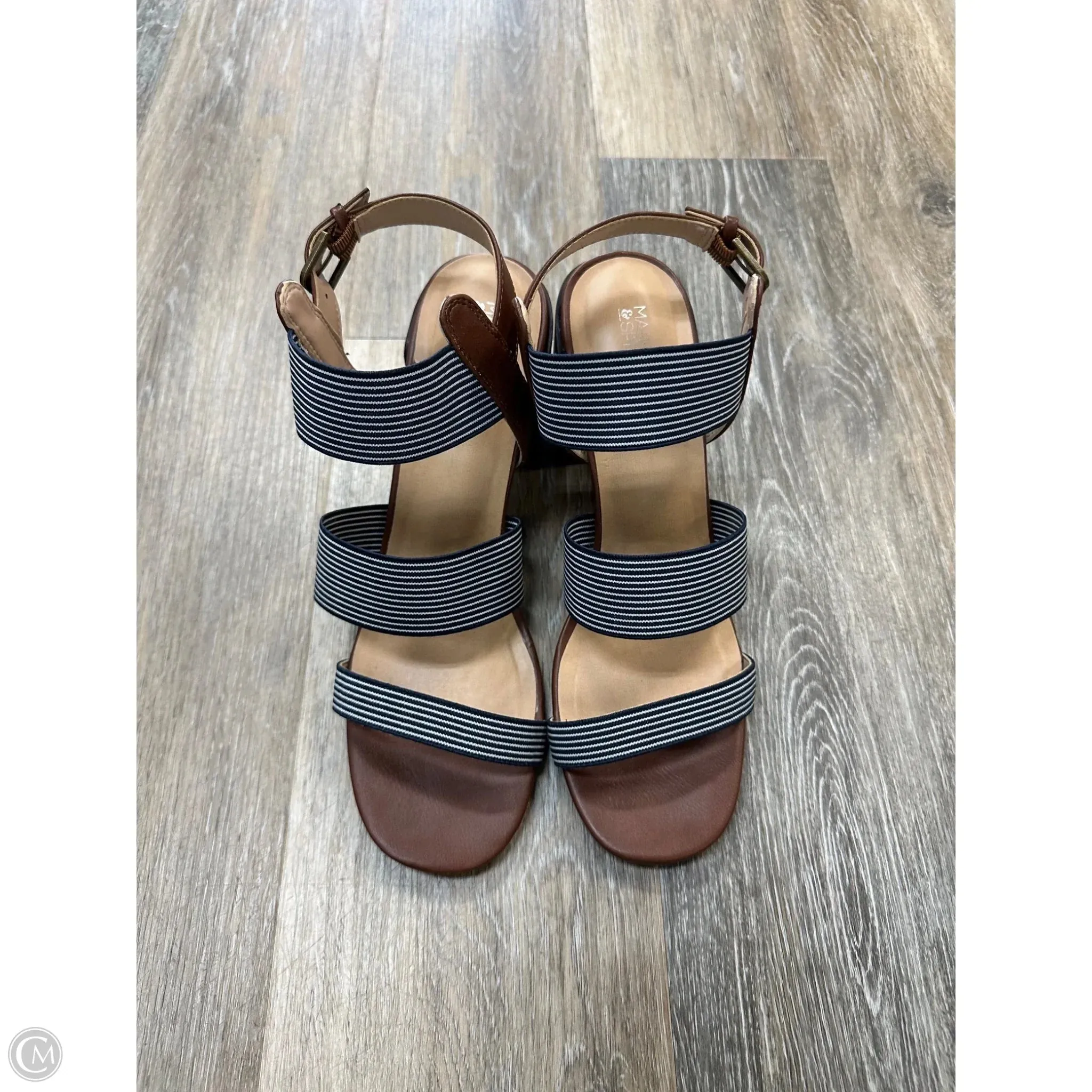 Shoes Heels Block By Market & Spruce In Striped Pattern, Size: 10