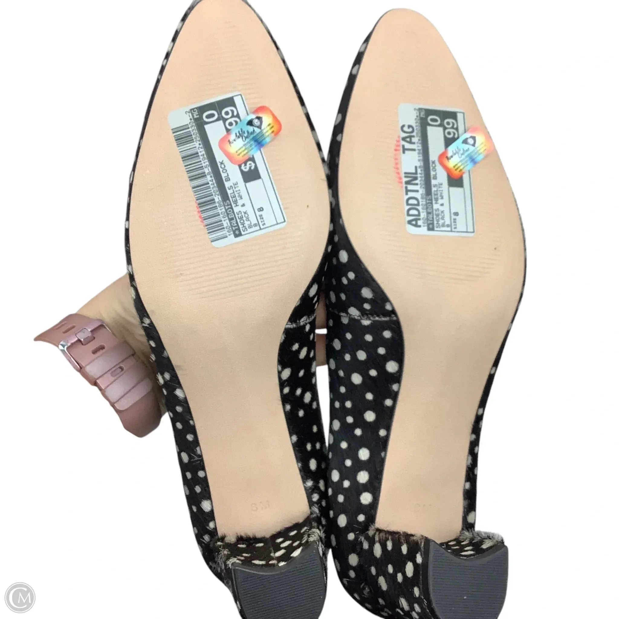 Shoes Heels Block By Talbots In Black & White, Size: 8